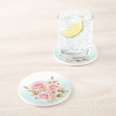 アクアホワイトピンク金ゴールドバラフローラ コースター (側面)