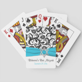 アクアホワイトブラックダマスクバルミツワートランプ トランプ