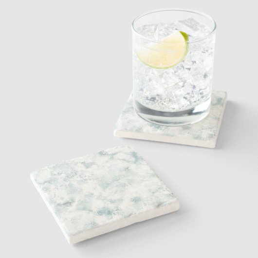 アクアホワイト抽象芸術 ストーンコースター (横)