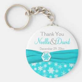 アクアホワイト灰色スノーフレークありがとうございますおキーチェーン キーホルダー
