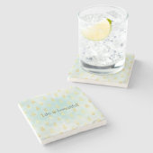 アクアホワイト金ゴールドトロピカルグラムパイナップルコースター ストーンコースター (横)