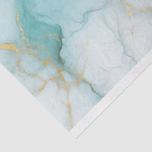 アクアホワイト金ゴールドマーブルデクページ 薄葉紙 (詳細)