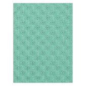 アクアホワイト&ブラックスターバスト | 50年代の原子 テーブルクロス (正面)