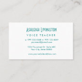 アクアボイス先生シンプルスタイルV38B 名刺 (裏面)