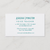 アクアボイス先生シンプルスタイルV38B 名刺 (裏面)