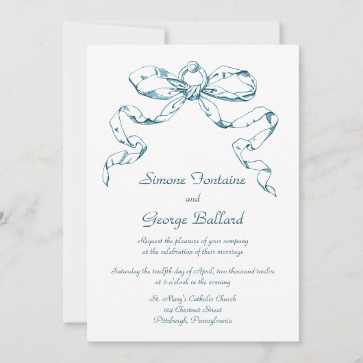 アクアボウスワッグ結婚式招待状 招待状 (正面)