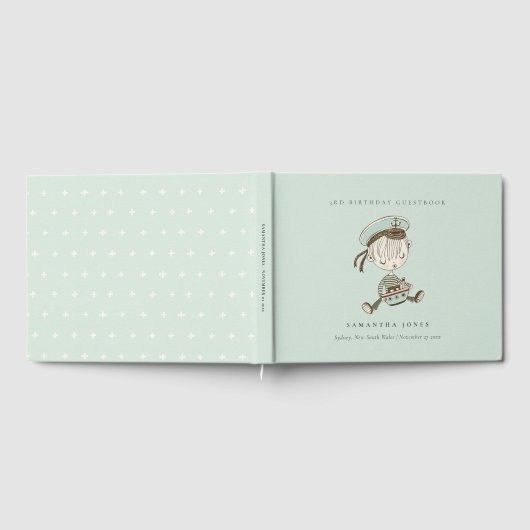 アクアボーイズリトル航海のセーラーニーエイジ誕生日 ゲストブック (全面)