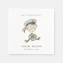 アクアボーイズリトル航海のセーラーニーエイジ誕生日 スタンダードカクテルナプキン