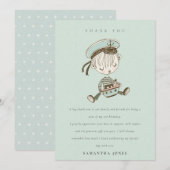 アクアボーイズ リトルセーラー ナウティカル 誕生日どんな年齢でも サンキューカード (正面/裏面)