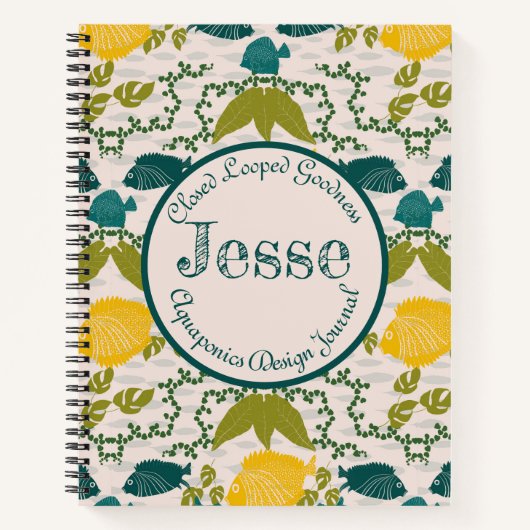 アクアポニクスジャーニー | カスタマイズ可能なガーデニング ノートブック (正面)