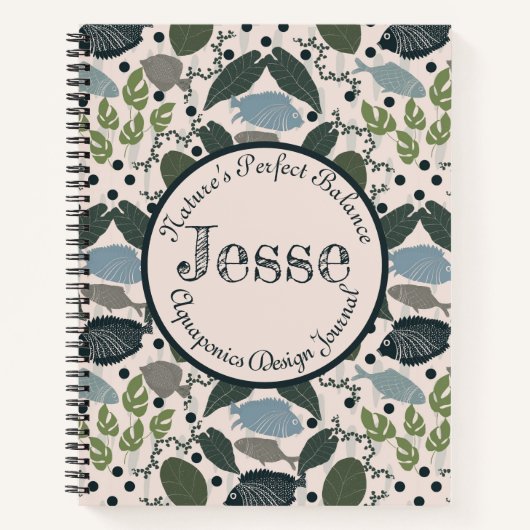 アクアポニクスジャーニー | カスタマイズ可能なガーデニング ノートブック (正面)