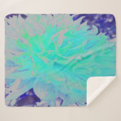 アクアマエレガントリングリーンとブルーダリアフラワー シェルパブランケット (正面(横))