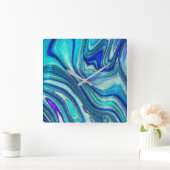 アクアマエレガントリンパウアレインボーシインスパイアェル スクエア壁時計 (ホーム)