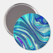 アクアマエレガントリンパウアレインボーシェル刺激を受けた マグネット (正面/裏面)