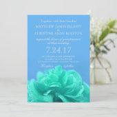 アクアマエレガントリンブルーフローラ結婚式招待状 招待状 (スタンド正面)