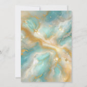 アクアマエレガントリンマーブル金ゴールドグリッタースウィート16 招待状 (裏面)