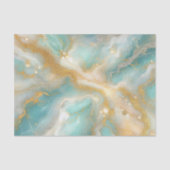 アクアマエレガントリン大理石と金ゴールドグリッター静脈 薄葉紙 (正面)