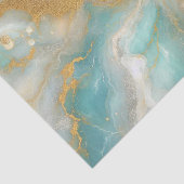 アクアマエレガントリン大理石と金ゴールドグリッター静脈 薄葉紙 (詳細)