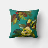 アクアマグノリアフローラプリント冬装飾用クッション クッション (裏面)