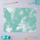 アクアマリンが白いデコパージュににじむ 薄葉紙 (クラフト)