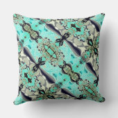 アクアマリンとグレーシェードの大規模なミラーリング クッション (裏面)