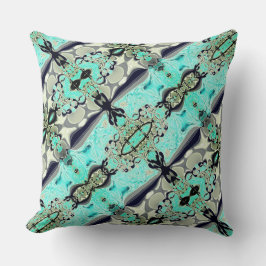 アクアマリンとグレーシェードの大規模なミラーリング クッション