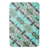 アクアマリンとグレーシェードの大規模なミラーリング バスマット (正面縦)