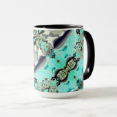 アクアマリンとグレーシェードの大規模なミラーリング マグカップ (正面右)