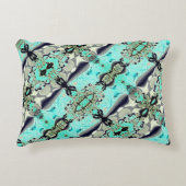 アクアマリンとグレーシェードのthroの大規模なミラーリング アクセントクッション (正面)