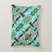 アクアマリンとグレーシェードのthroの大規模なミラーリング アクセントクッション (裏面(縦))