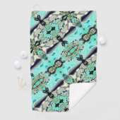 アクアマリンとグレーシェードのthroの大規模なミラーリング ゴルフタオル (インサイチュ)