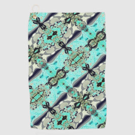 アクアマリンとグレーシェードのthroの大規模なミラーリング ゴルフタオル