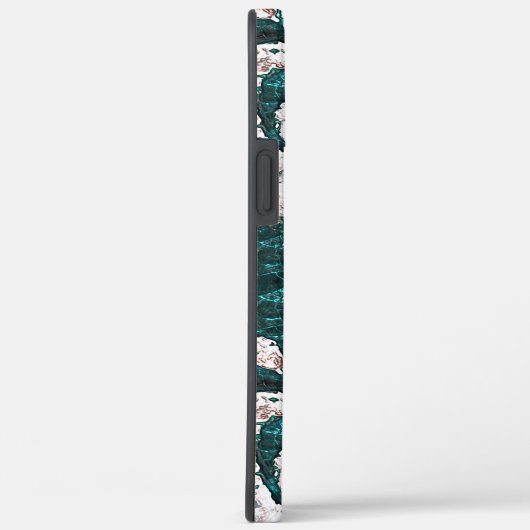 アクアマリンとシアンに混合した白い斑点のテクスチャ Case-Mate iPhoneケース (裏面 / 右)