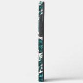 アクアマリンとシアンに混合した白い斑点のテクスチャ Case-Mate iPhoneケース (裏面 / 左)