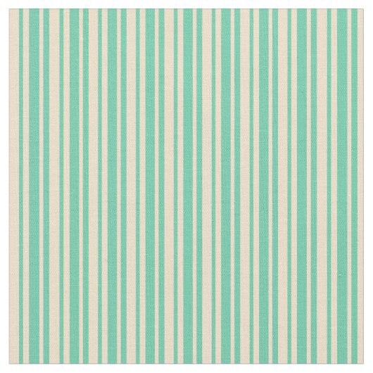 アクアマリンとタン色の裏地パターン ファブリック (クローズアップ)