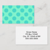 アクアマリンとターコイズ水玉模様 名刺 (正面/裏面)