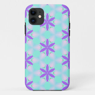 アクアマリンとピンクの花びらがある紫色の花 iPhone 11 ケース