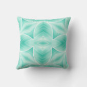 アクアマリンとホワイトジオメトリックパターン クッション (裏面)