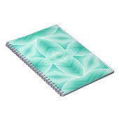 アクアマリンとホワイトジオメトリックパターン ノートブック (右側)