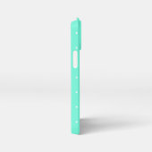 アクアマリンとホワイト水玉模様 iPhoneケース (右側面)