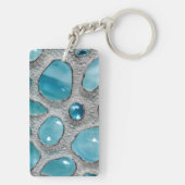 アクアマリンと銀インスパイアのキーチェーン(05) キーホルダー (裏面)