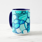 アクアマリンに似たトーンの石のように丸い マグカップ (正面左)