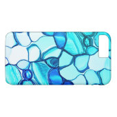 アクアマリンに似たトーンの石のように丸い Case-Mate iPhoneケース (裏面(横))