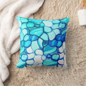アクアマリンに似た色合いの石のように丸い クッション (ブランケット)