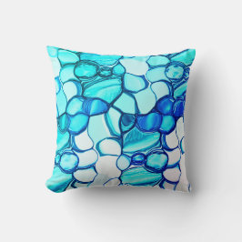 アクアマリンに似た色合いの石のように丸い クッション