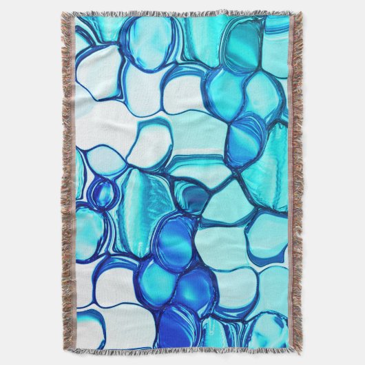 アクアマリンに似た色合いの石のように丸い スローブランケット (正面縦)