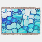 アクアマリンに似た色合いの石のように丸い スローブランケット (正面)