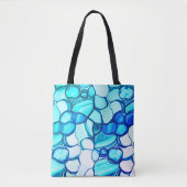 アクアマリンに似た色合いの石のように丸い トートバッグ (正面)
