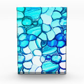 アクアマリンに似た色合いの石のように丸い フォトブロック (正面)