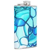 アクアマリンに似た色合いの石のように丸い フラスク (右)